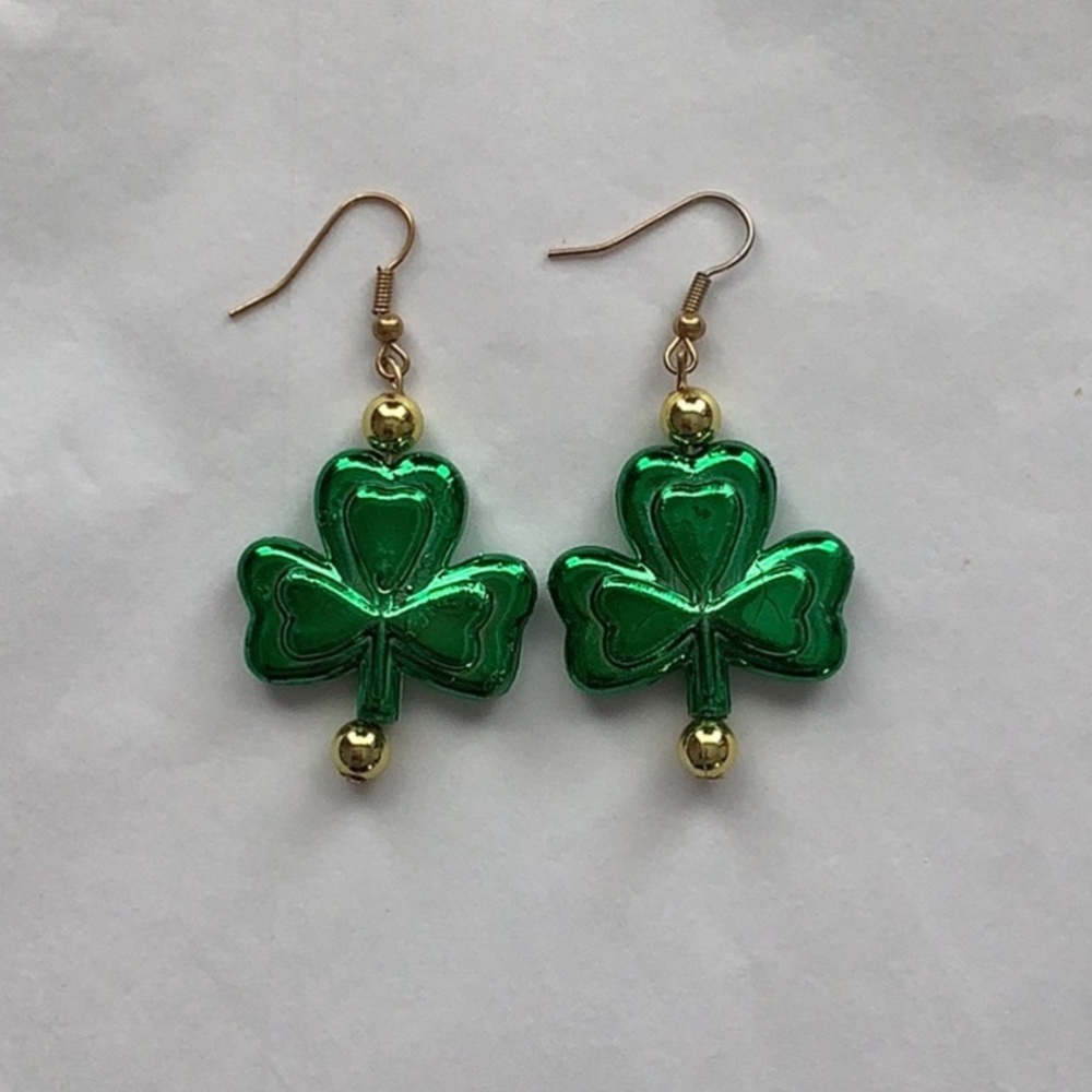 Green Shamrock clover Earrings for St. Patrick’s Day. 3 for $20